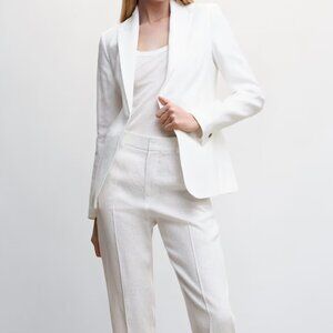 Mango Linen Suit - White - Size 4